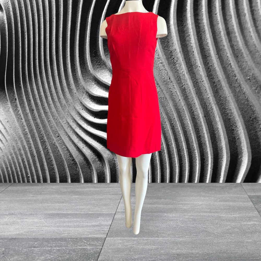 Lynn Lugo Women's RED casual Dress Sleeveless straight neck Made in USA
